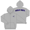 ジップパーカー・裏毛・MEIJI UNIV.・グレー